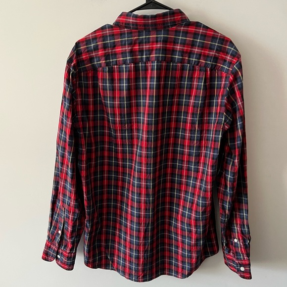 J. Crew Bundle of 2 Plaid Button Down Shirts Red Green E - Picture 6 of 11